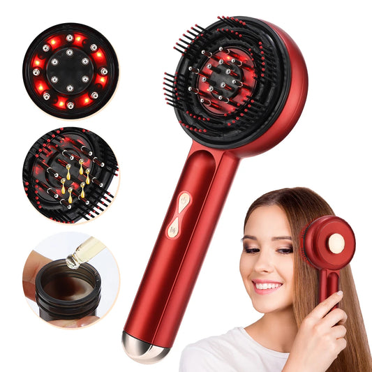 Electric Scalp Massager Comb with Red & Blue Light Therapy